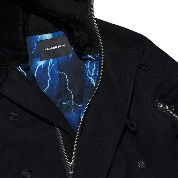 AW11 Wool fur hooded cropped parka - Picture 2 of 5